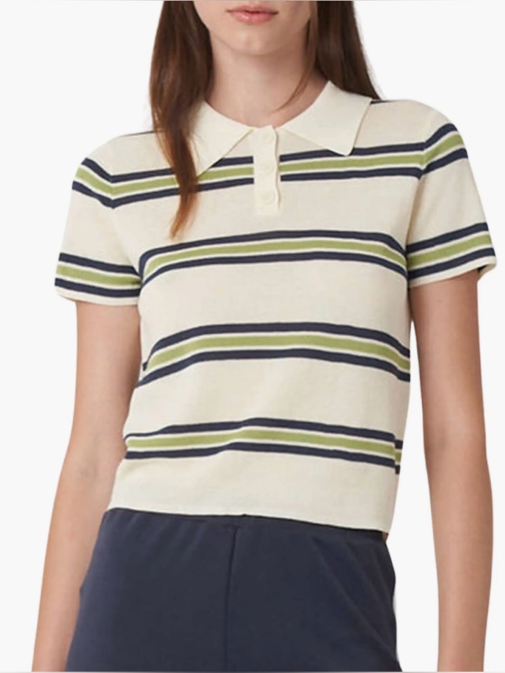 Find Me Now Olive Stripe
Knit Polo Shirt size S